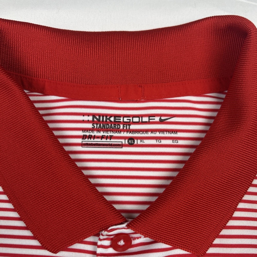 Nike Golf Georgia Bulldogs Men's Polo Shirt Size XL Red White Striped UGA - Picture 5 of 6